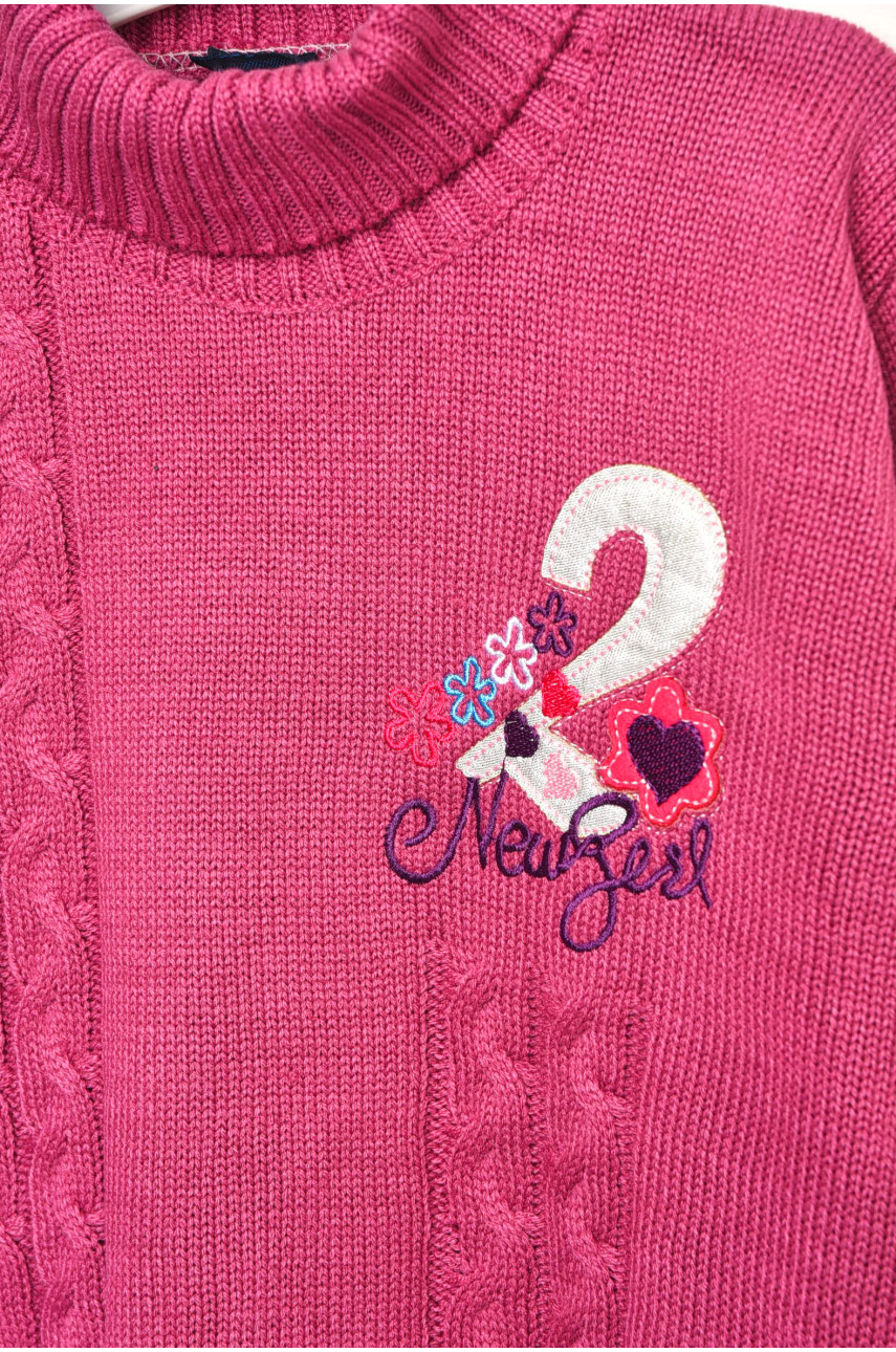 Светр дитячий для дівчинки темно-рожевого кольору асорті 202996