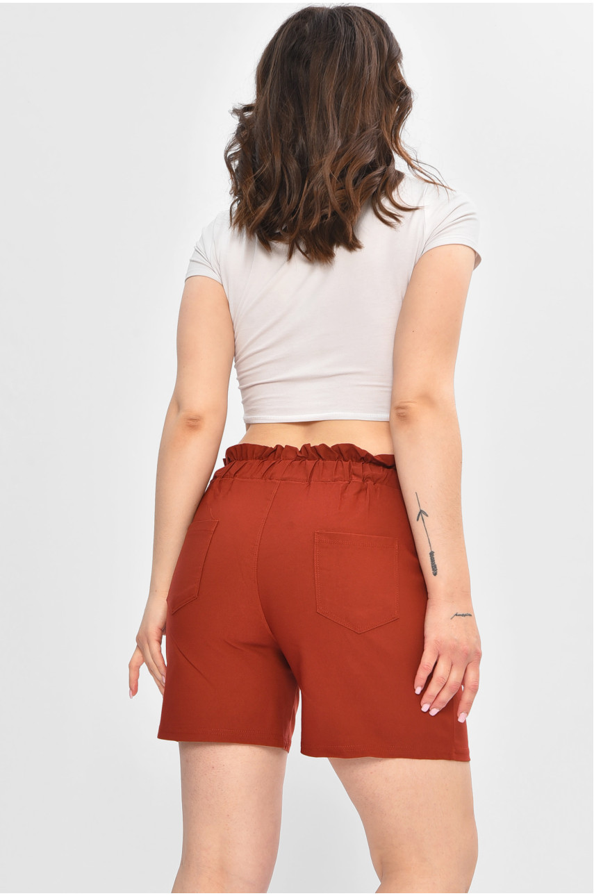 Шорти жіночі однотонні теракотового кольору 404-5 203006
