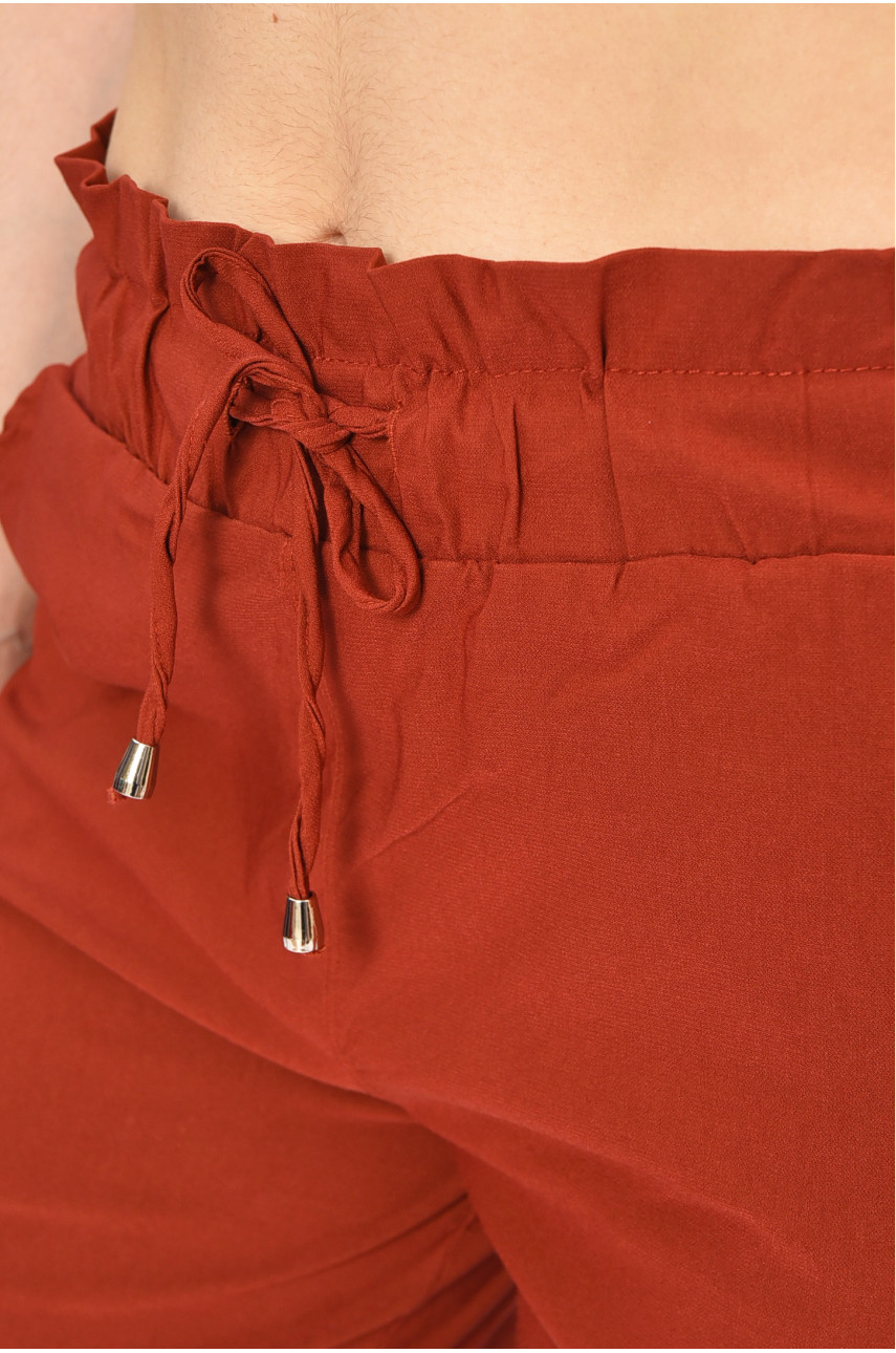 Шорти жіночі однотонні теракотового кольору 404-5 203006