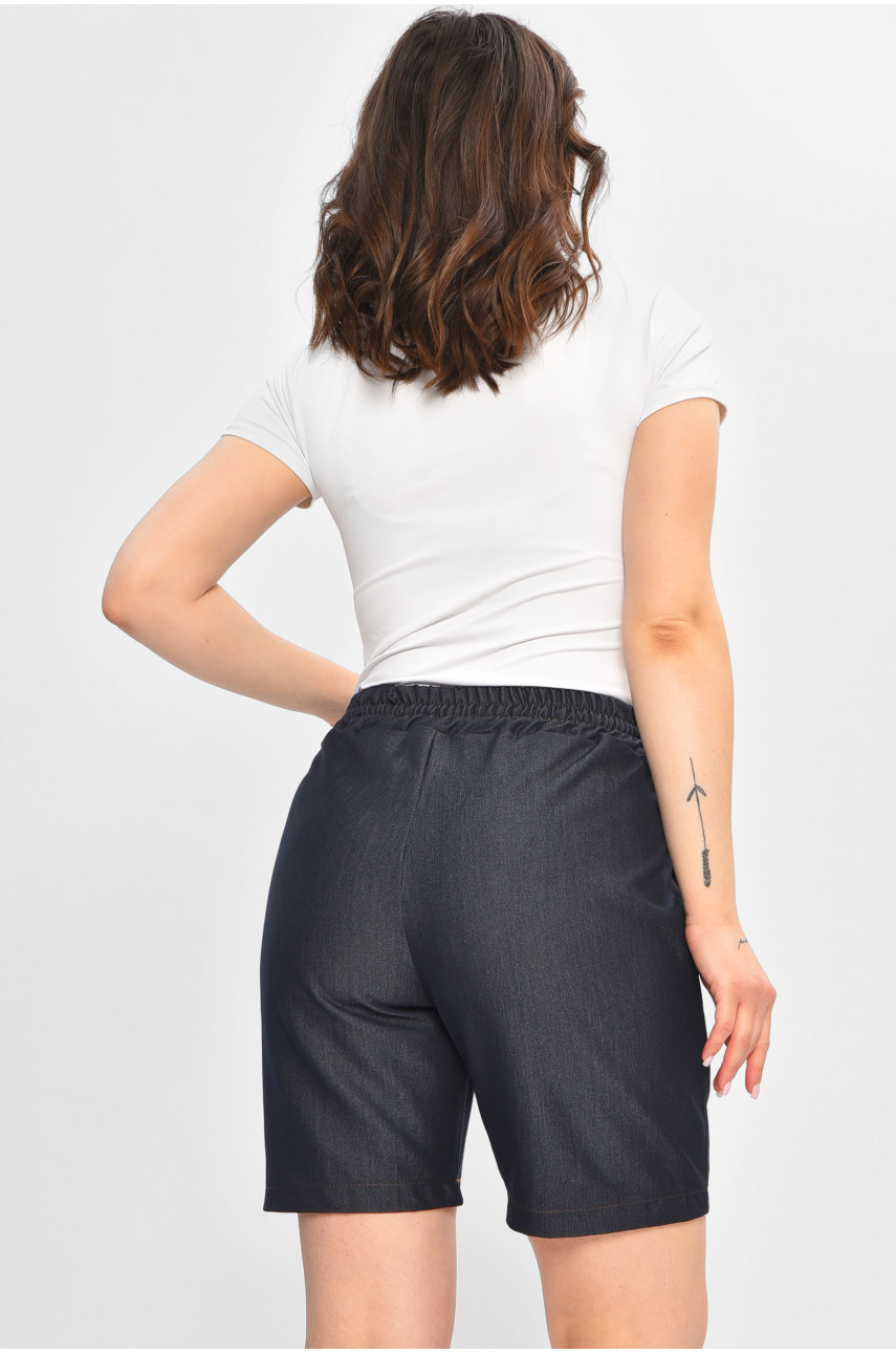 Шорты женские однотонные темно-синего цвета 085 203026