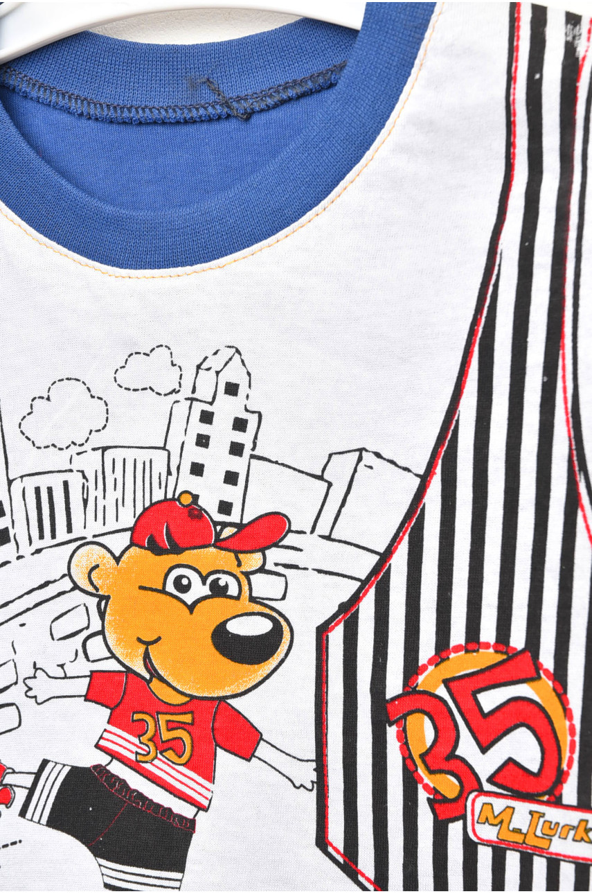 Костюм дитячий для хлопчика біло-синього кольору асорти 203039 Костюм дитячий для хлопчика біло-синього кольору асорти 203039