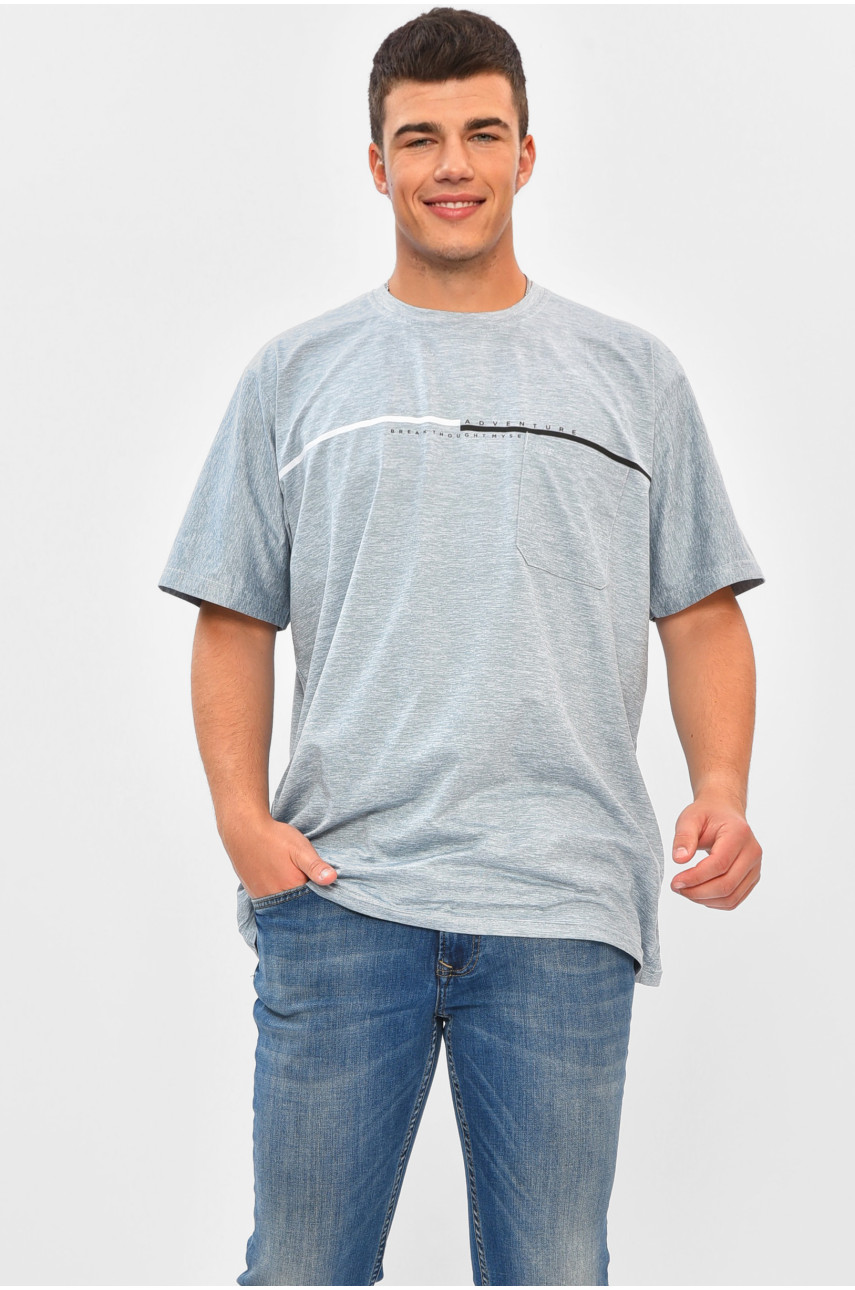 Футболка мужская батальная светло-серого цвета А82 203050