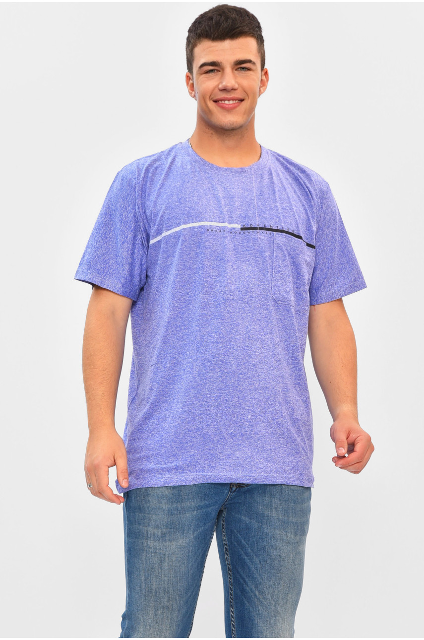 Футболка мужская батальная сиреневого цвета А82 203052