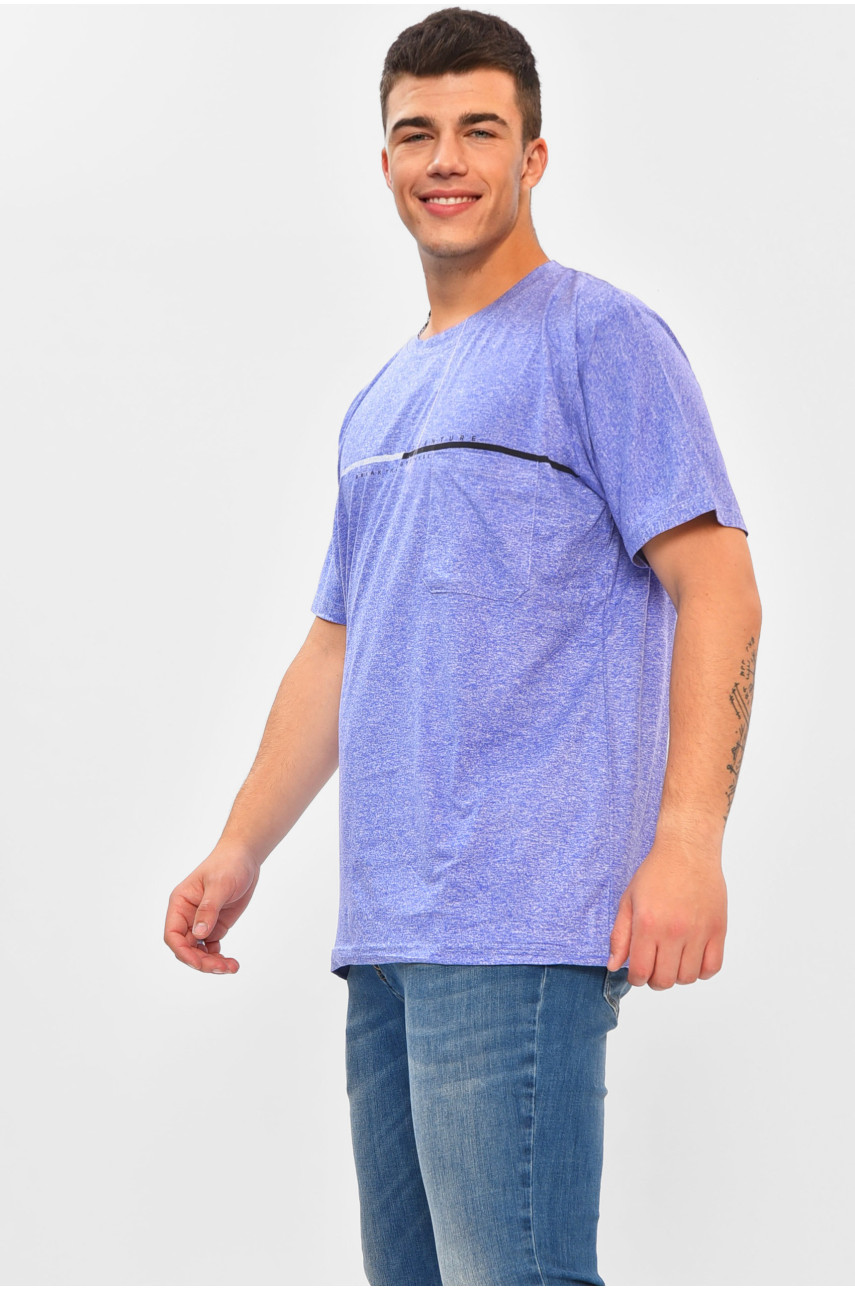 Футболка мужская батальная сиреневого цвета А82 203052