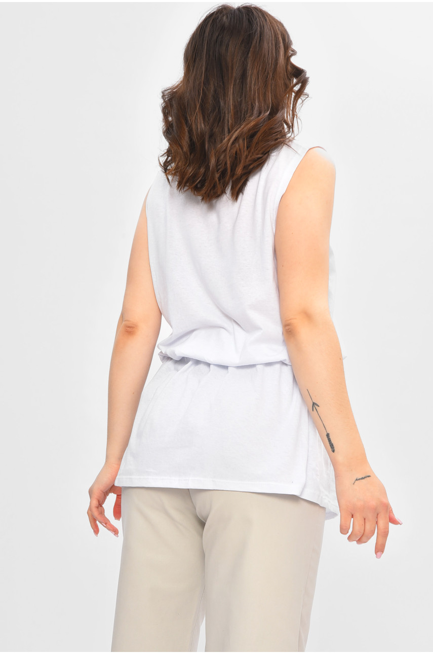 Туника женская однотонная белого цвета 1359 203060