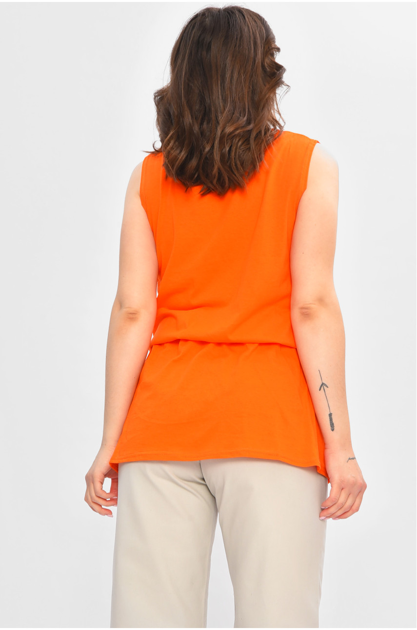 Туника женская однотонная оранжевого цвета 1359 203064