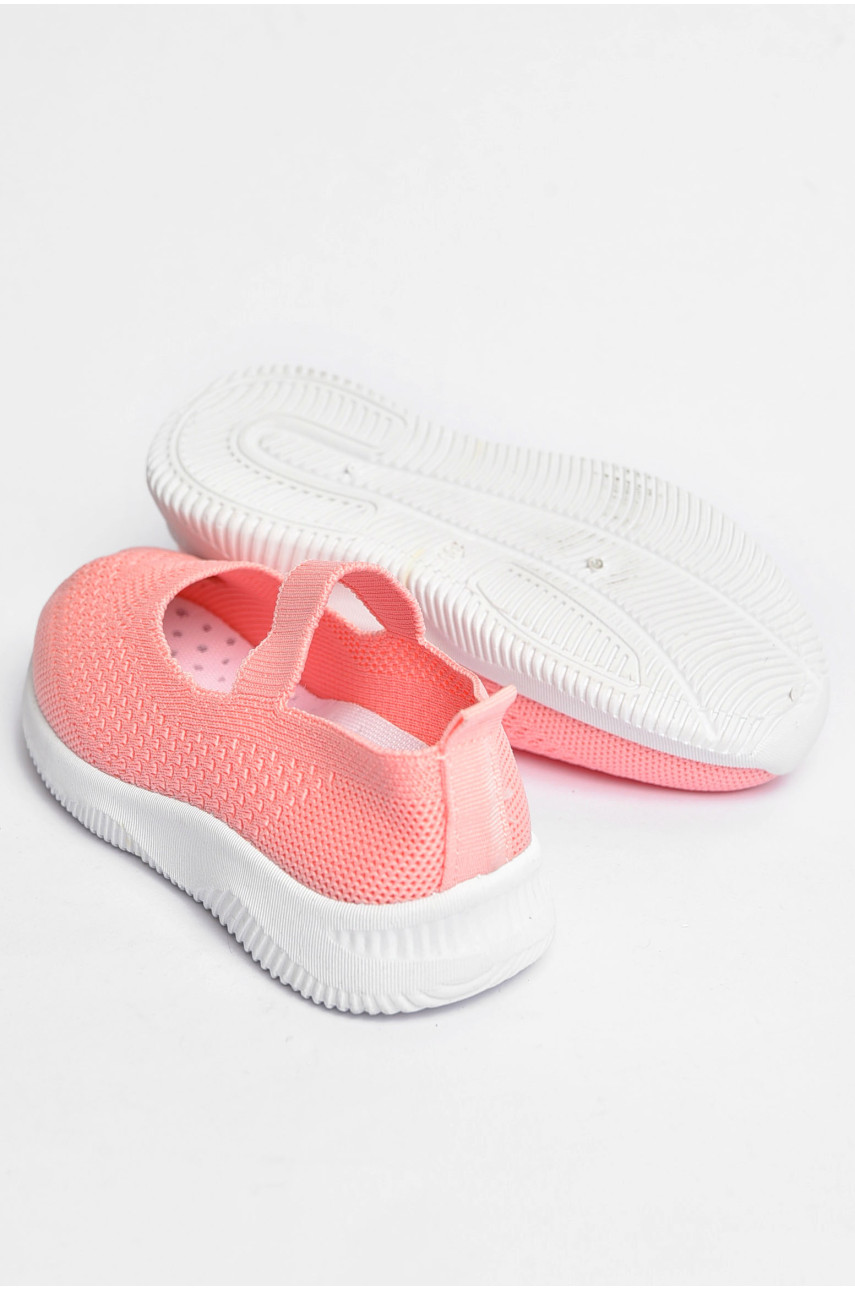 Мокасины детские розового цвета текстиль F6359-1 203108
