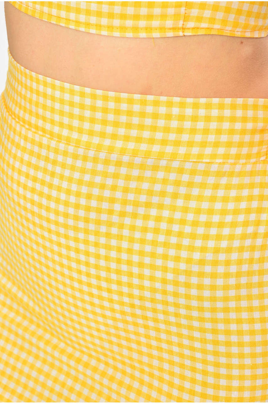 Костюм жіночий жовтого кольору з принтом 1558 203121