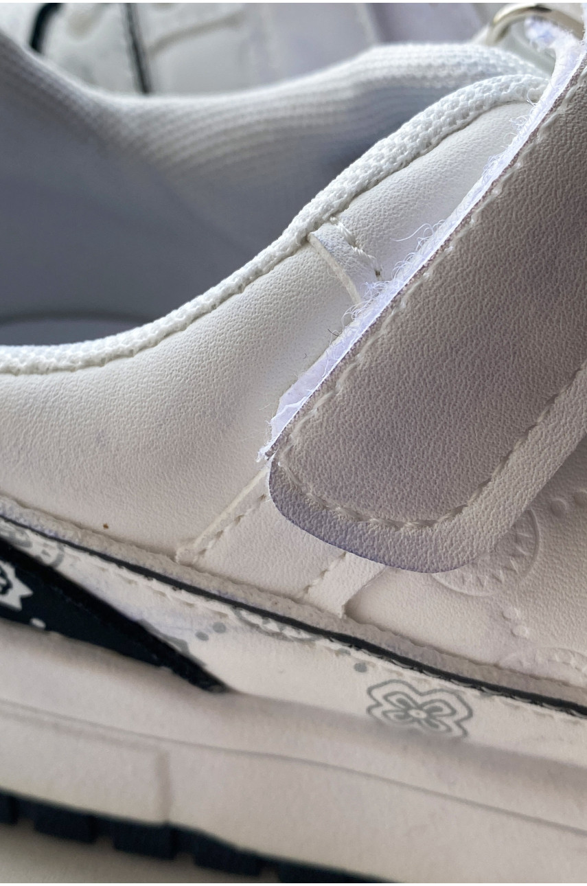 Кроссовки детские бело-черного цвета Уценка 8501-7 203130