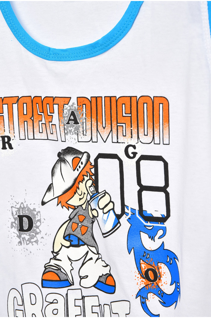 Костюм детский летний для мальчика белого цвета 203161