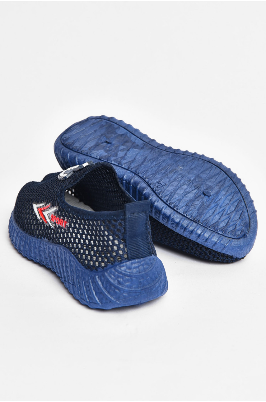 Мокасины детские темно-синього цвета текстиль F6318-1 203167