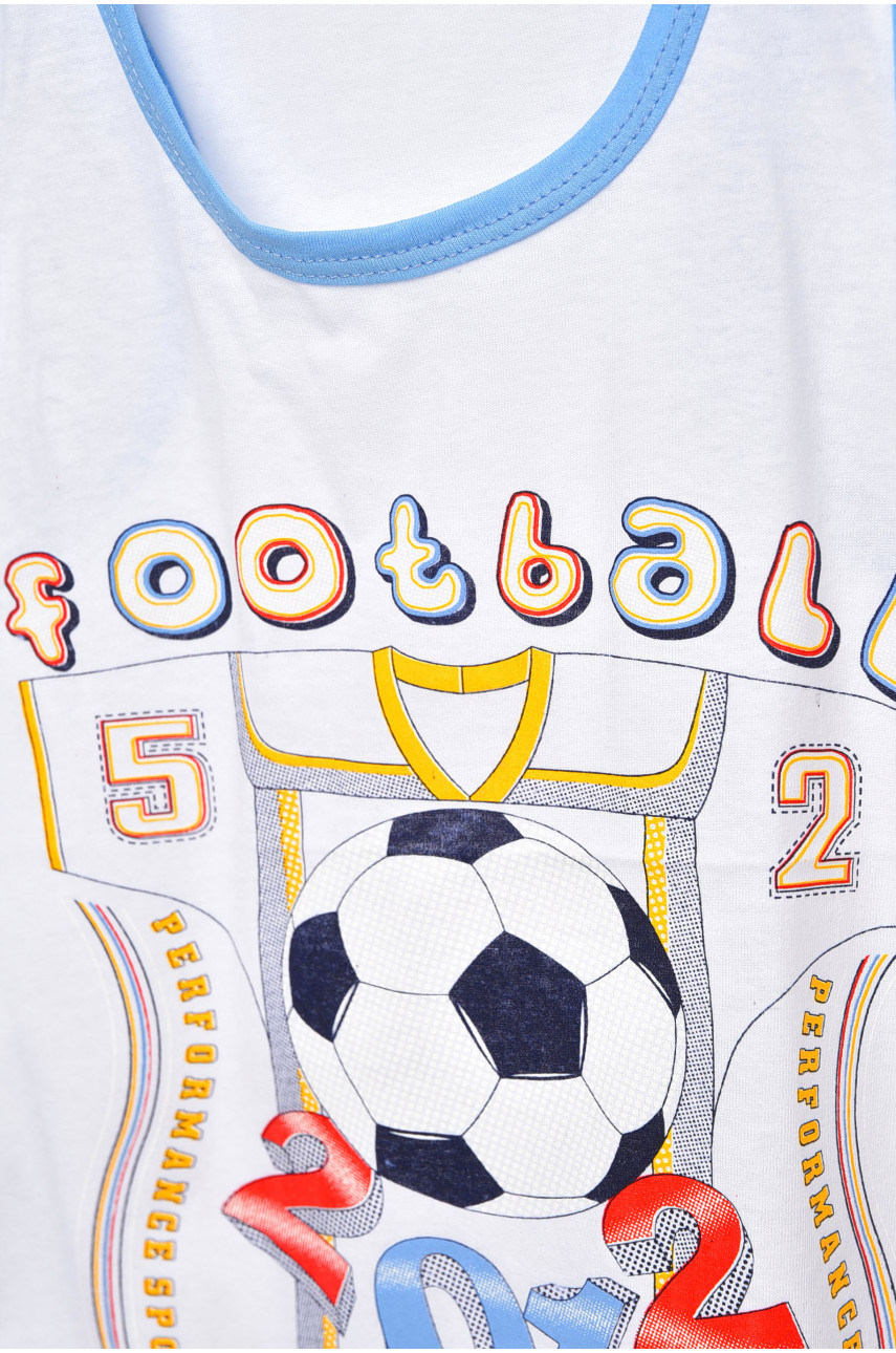 Майка детская для мальчика белого цвета асорти 203170