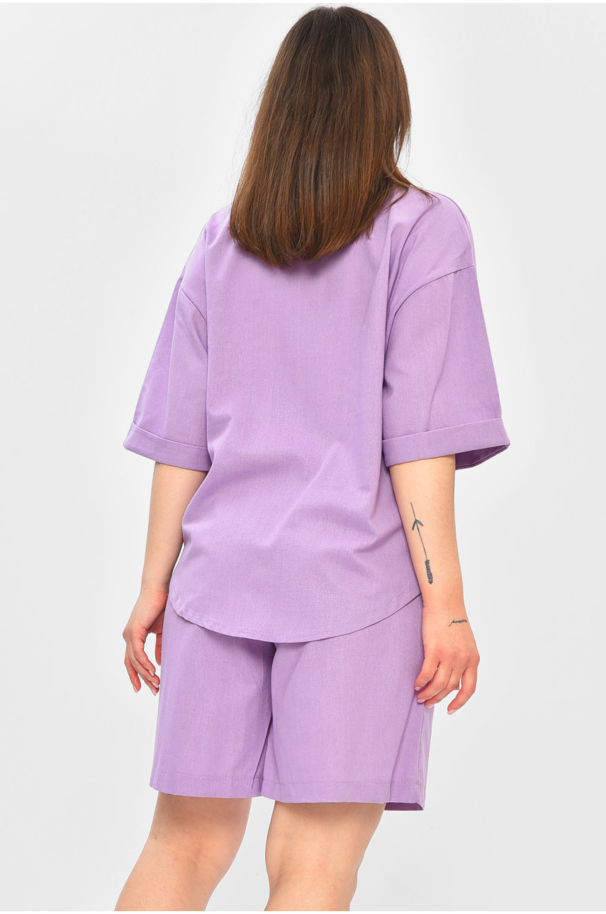 Костюм жіночий однотонний бузкового кольору 146 203193