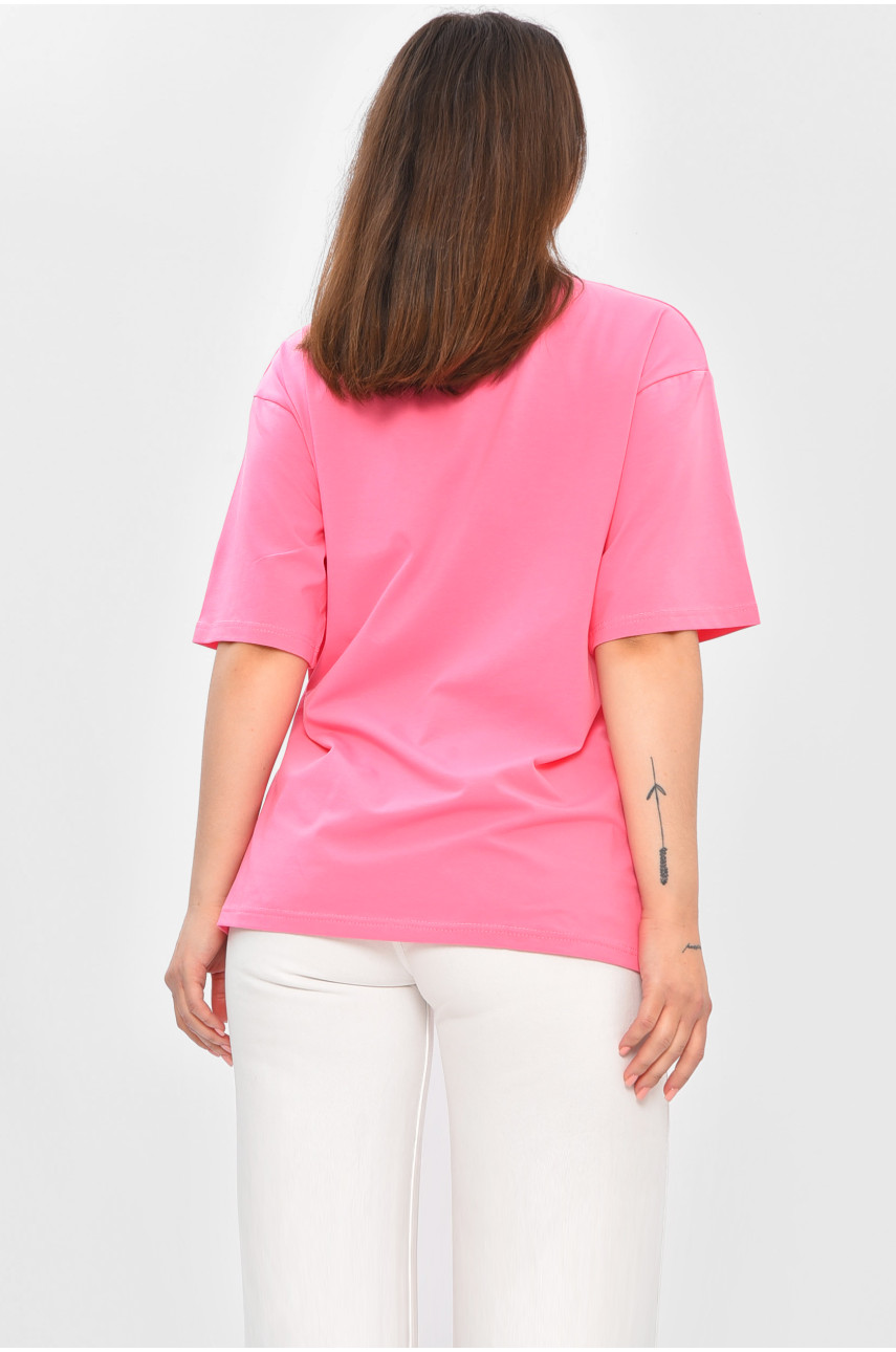 Футболка женская полубатальная розового цвета 061 203208 Футболка женская полубатальная розового цвета 061 203208