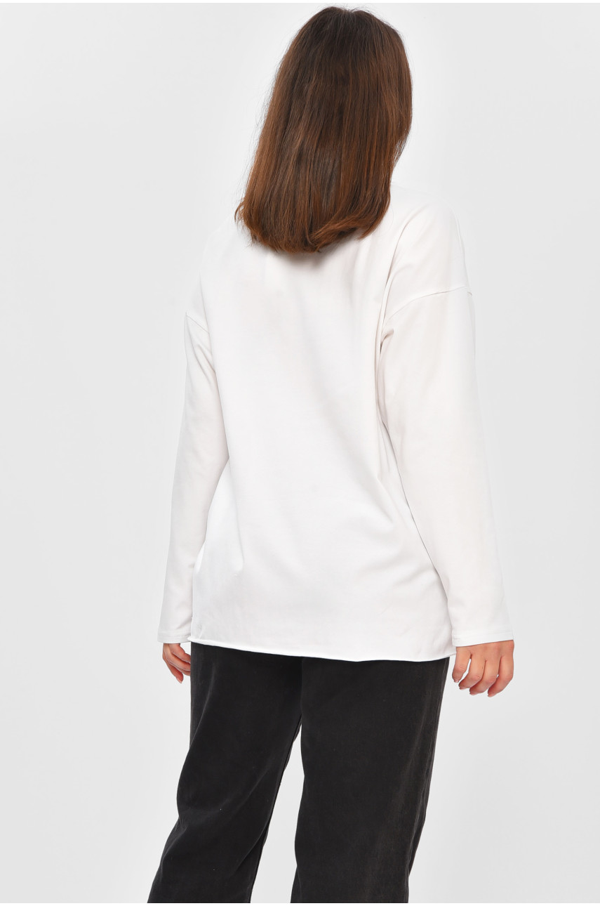 Кофта жіноча напівбатальна білого кольору з принтом 104 203210