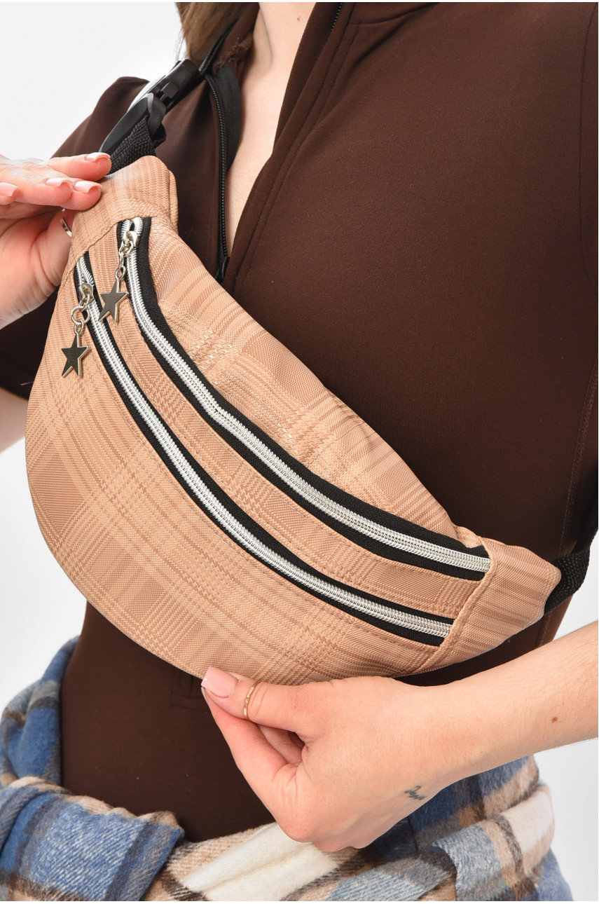 Бананка женская бежевого цвета с принтом 203295