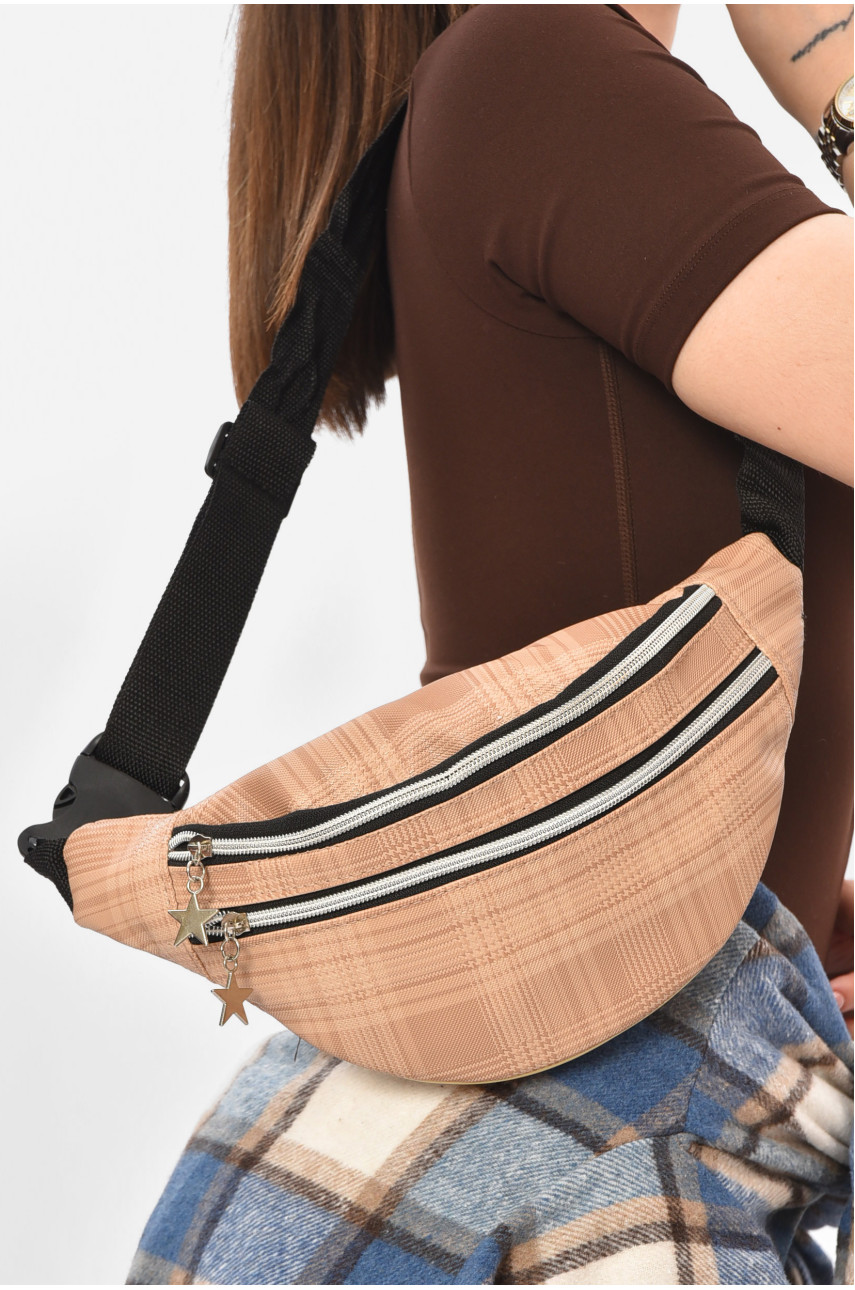 Бананка женская бежевого цвета с принтом 203295