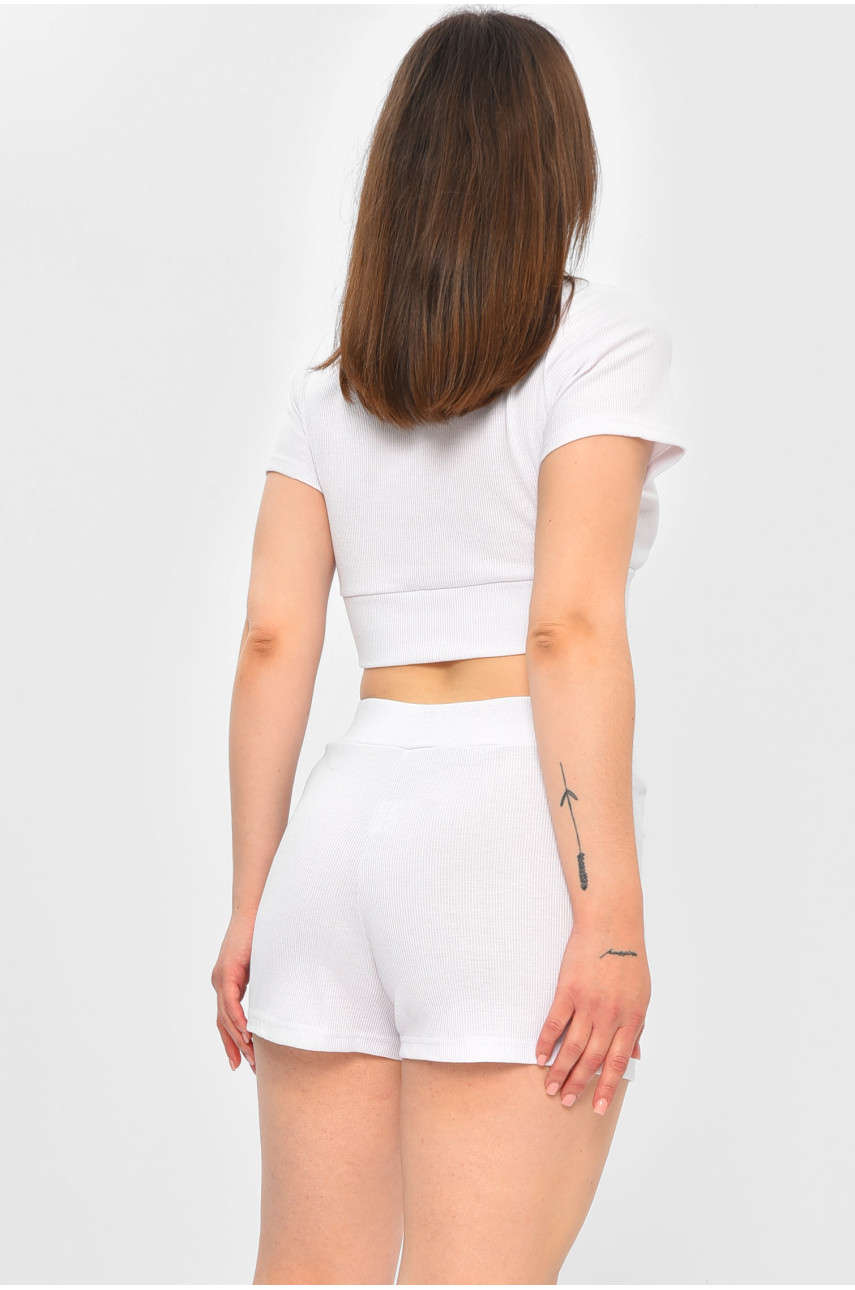 Костюм женский однотонный белого цвета 1352 203352