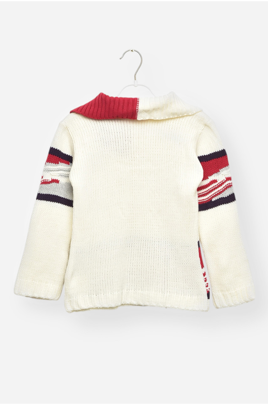 Кофта детская для девочки молочного цвета с принтом 260 203356