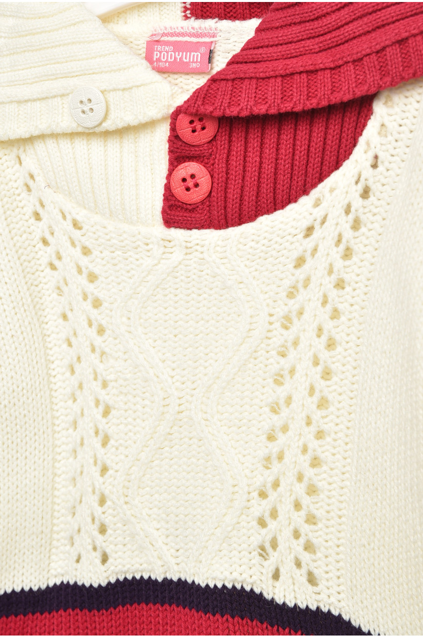 Кофта дитяча для дівчинки молочного кольору з принтом 260 203356 Кофта дитяча для дівчинки молочного кольору з принтом 260 203356