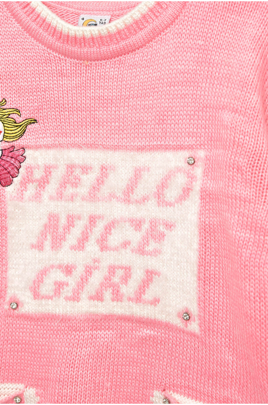 Кофта дитяча для дівчинки рожевого кольору з принтом 829 203357