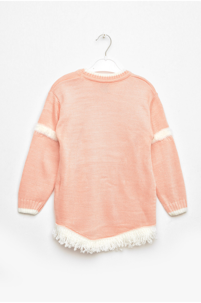 Кофта детская для девочки персикового цвета с принтом 829 203358
