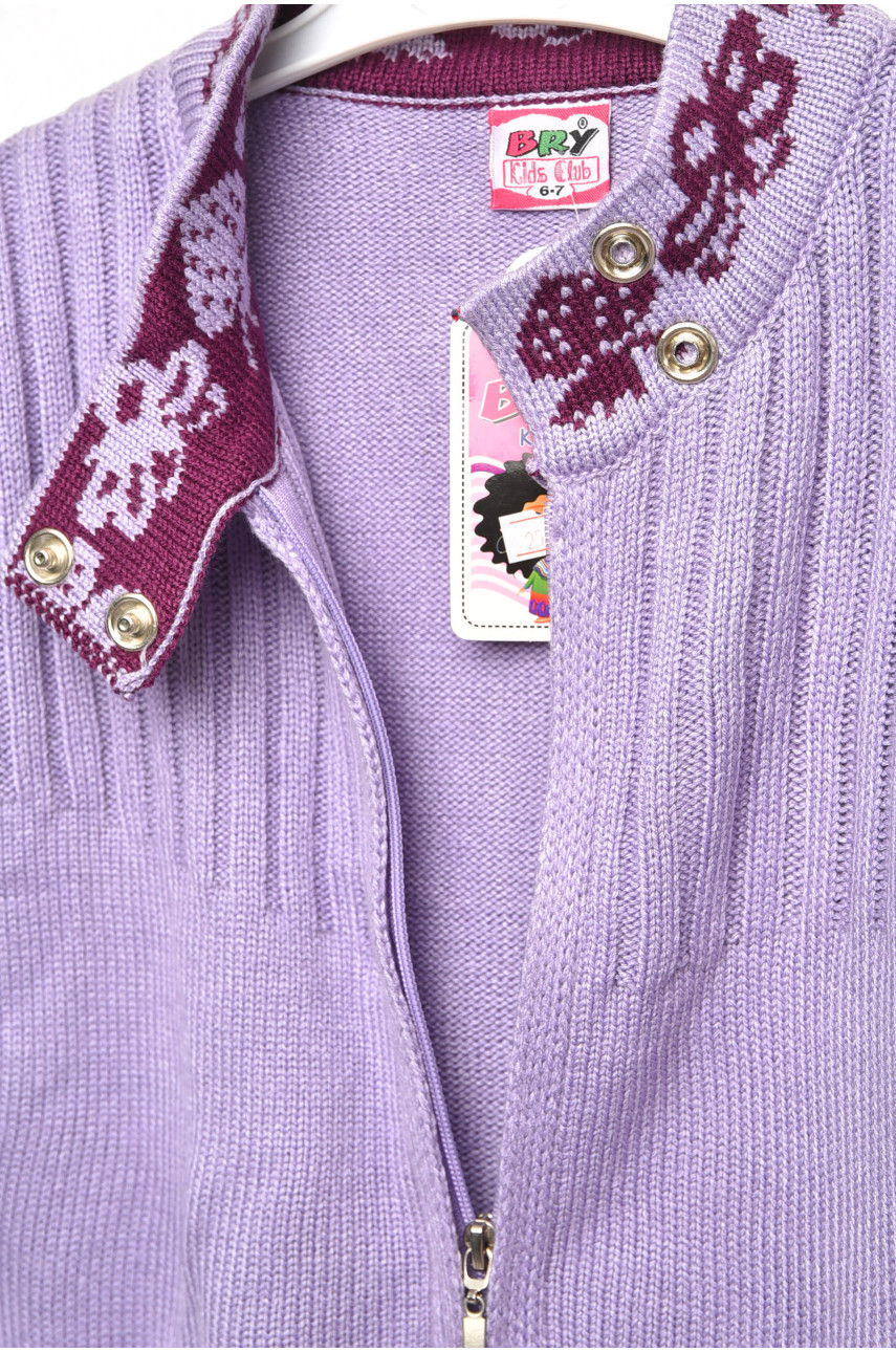 Кофта дитяча для дівчинки бузкового кольору з принтом 253 203361 Кофта дитяча для дівчинки бузкового кольору з принтом 253 203361