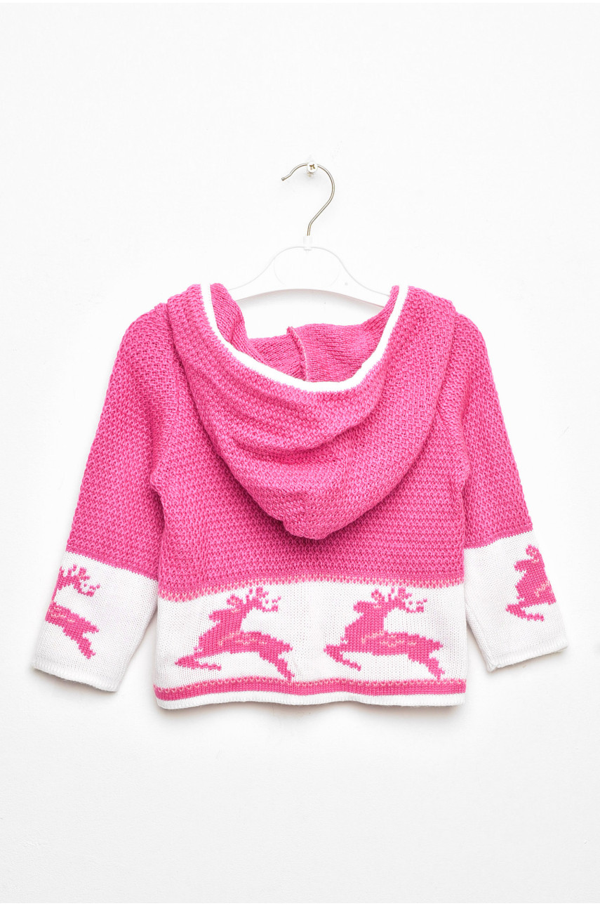 Кофта детская для девочки розового цвета с принтом 510 203367