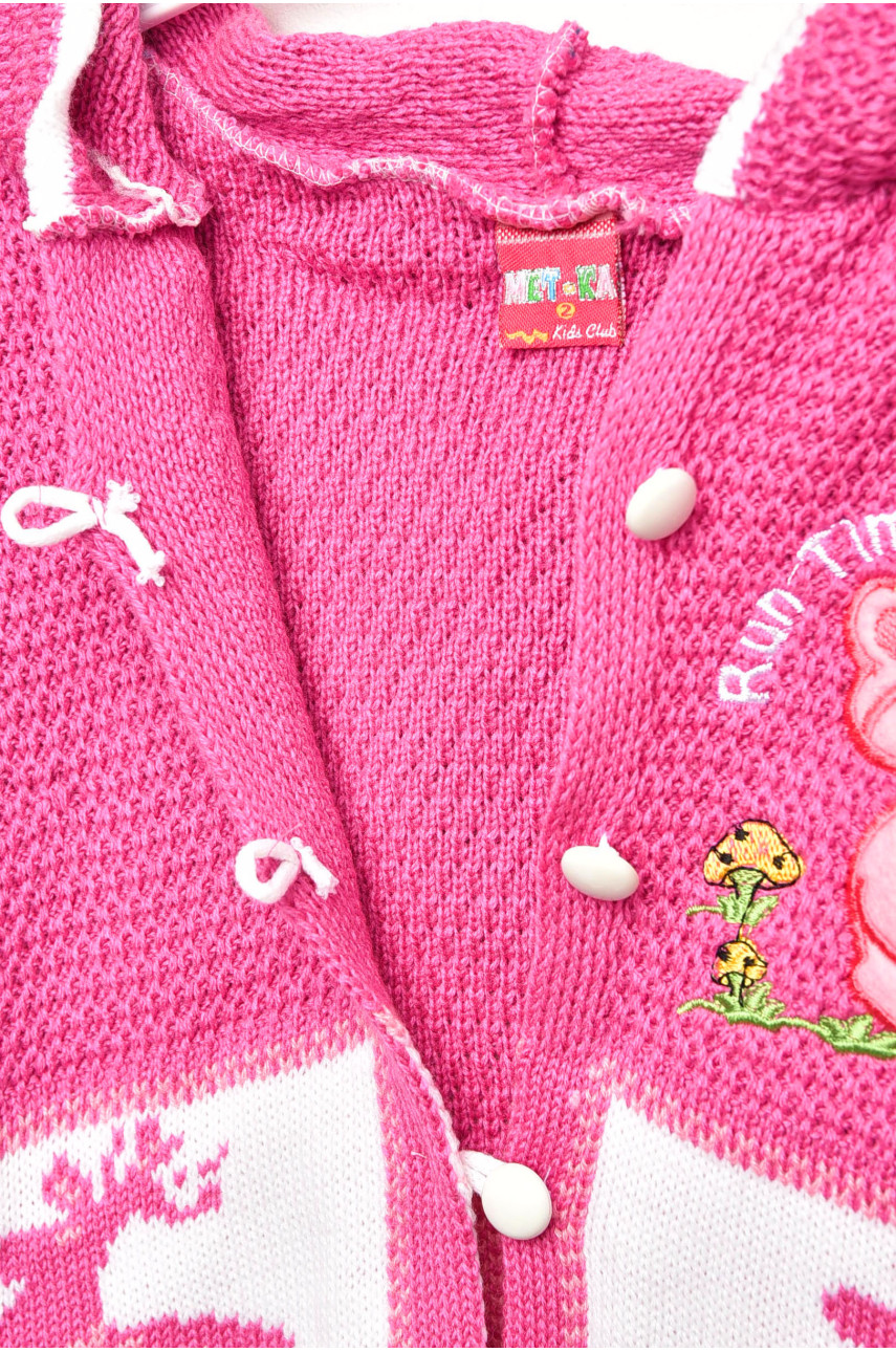 Кофта детская для девочки розового цвета с принтом 510 203367