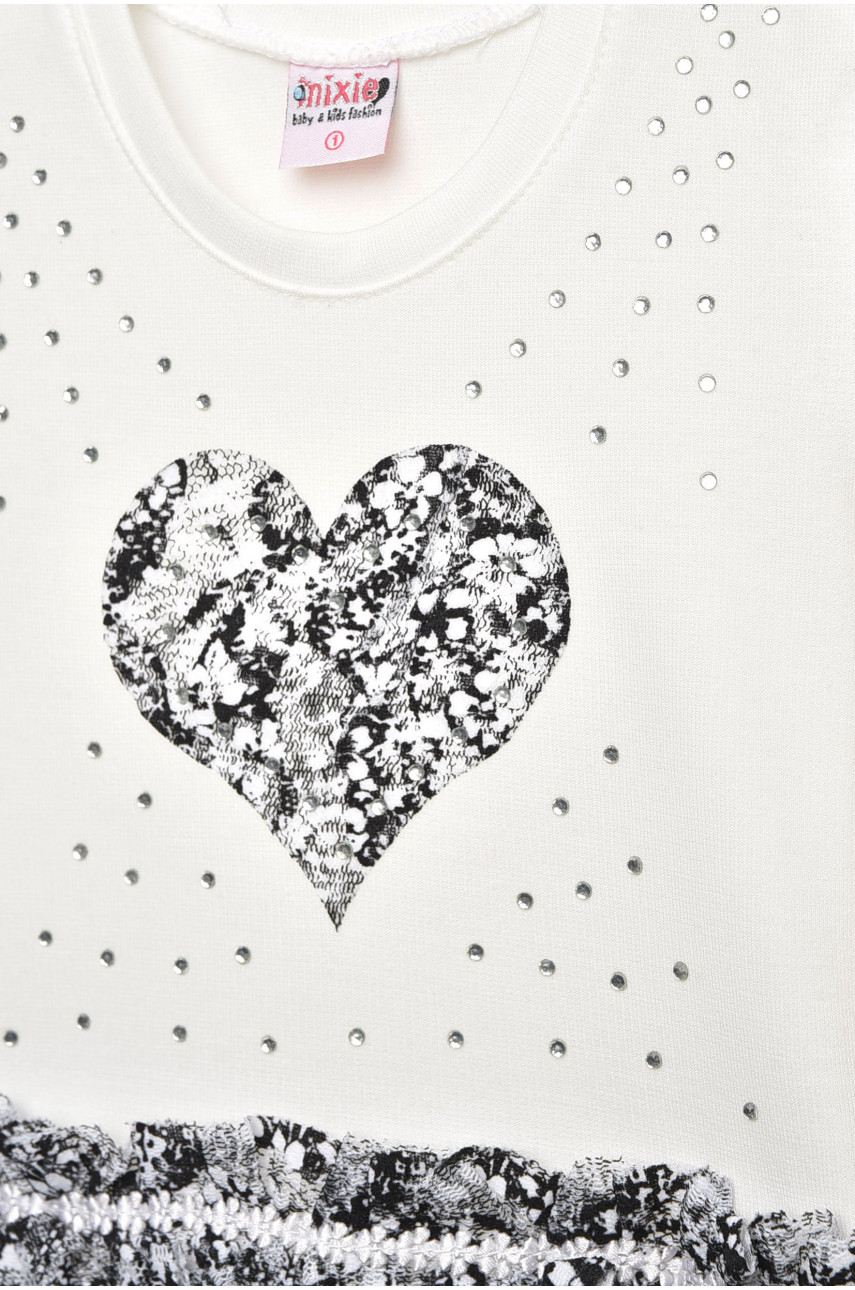 Платье детское для девочки белого цвета с принтом 203376