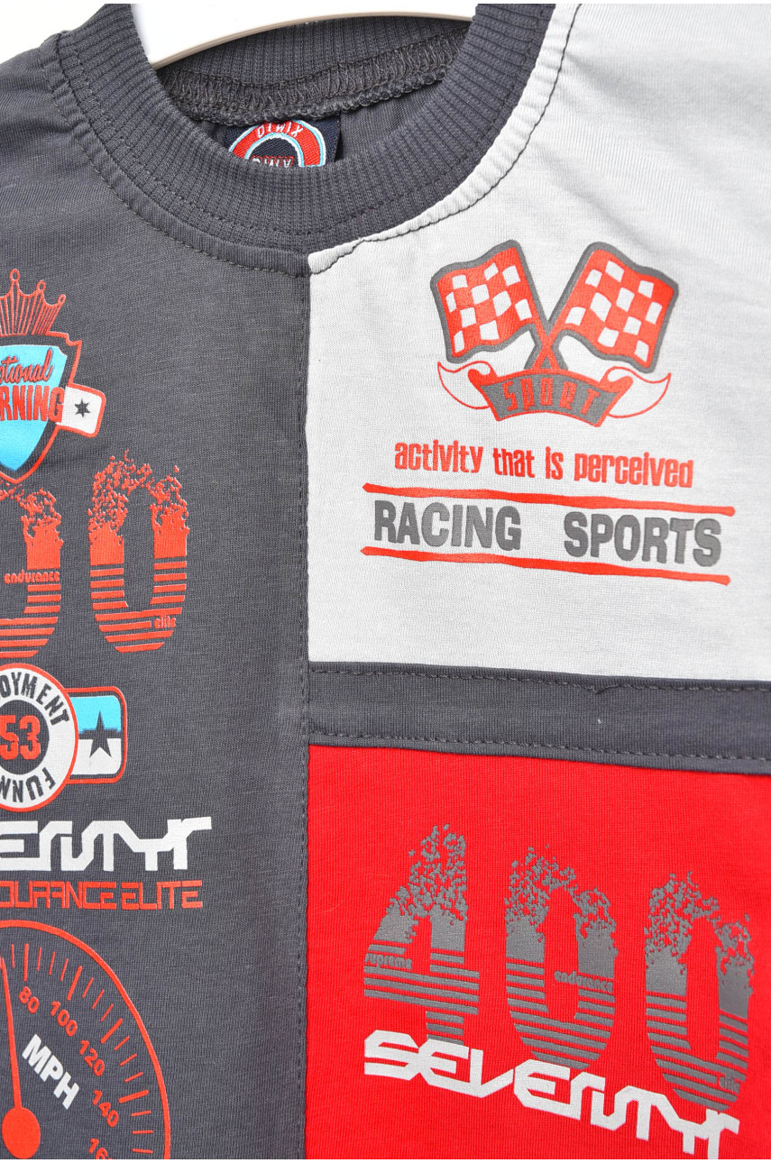 Футболка детская для мальчика тёмно-серого цвета 203383