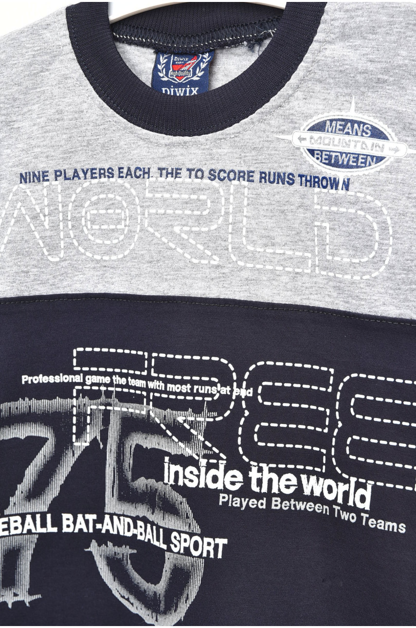 Футболка детская для мальчика тёмно-синего цвета 203385 Футболка детская для мальчика тёмно-синего цвета 203385