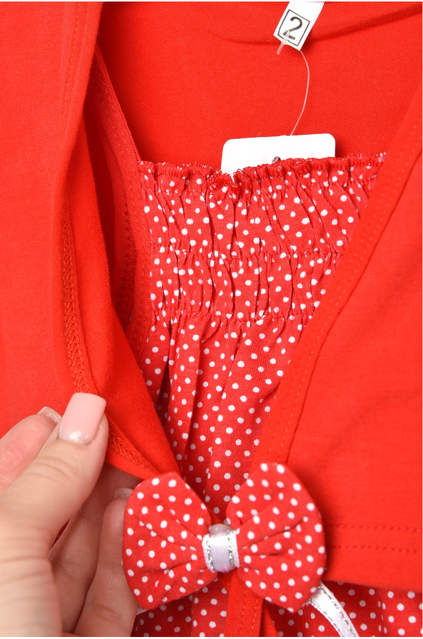 Костюм детский тройка для девочки красного цвета асорті 203400 Костюм детский тройка для девочки красного цвета асорті 203400