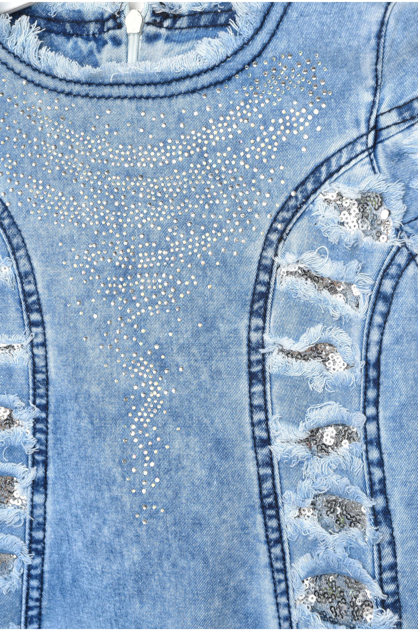 Платье детское для девочки синего цвета с рюкзаком асорті 203402