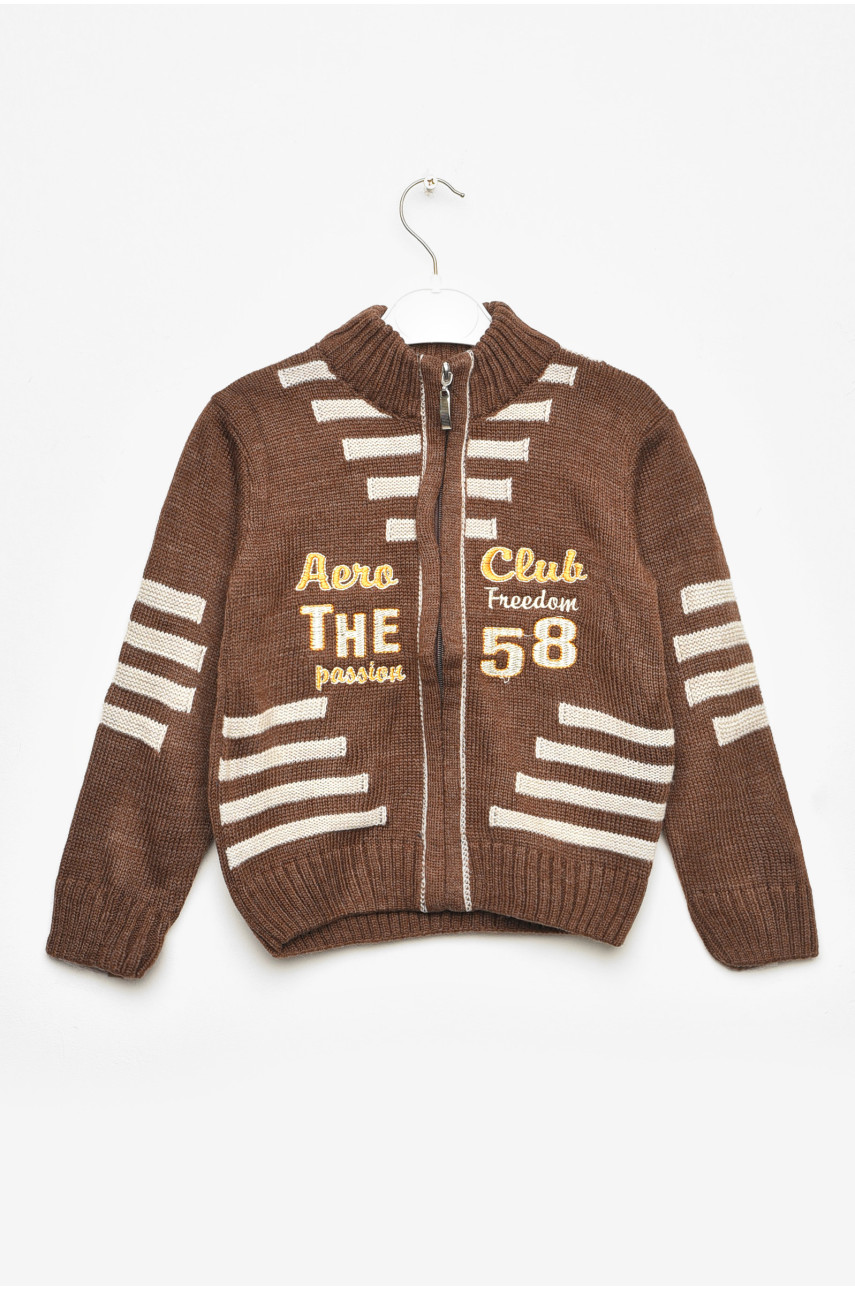Кофта детская для мальчика коричневого цвета 420 203419