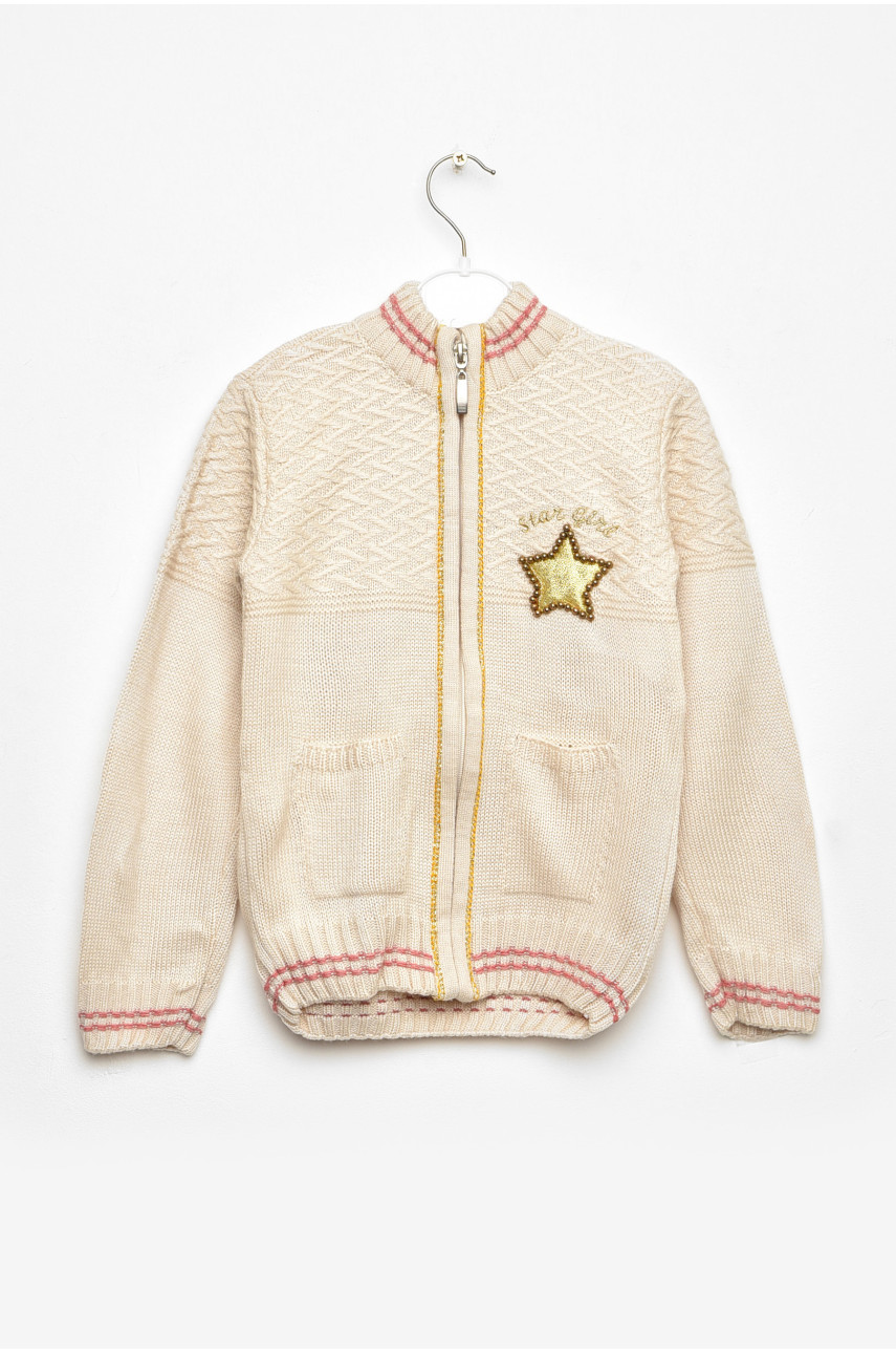 Кофта детская для девочки бежевого цвета 3205 203420