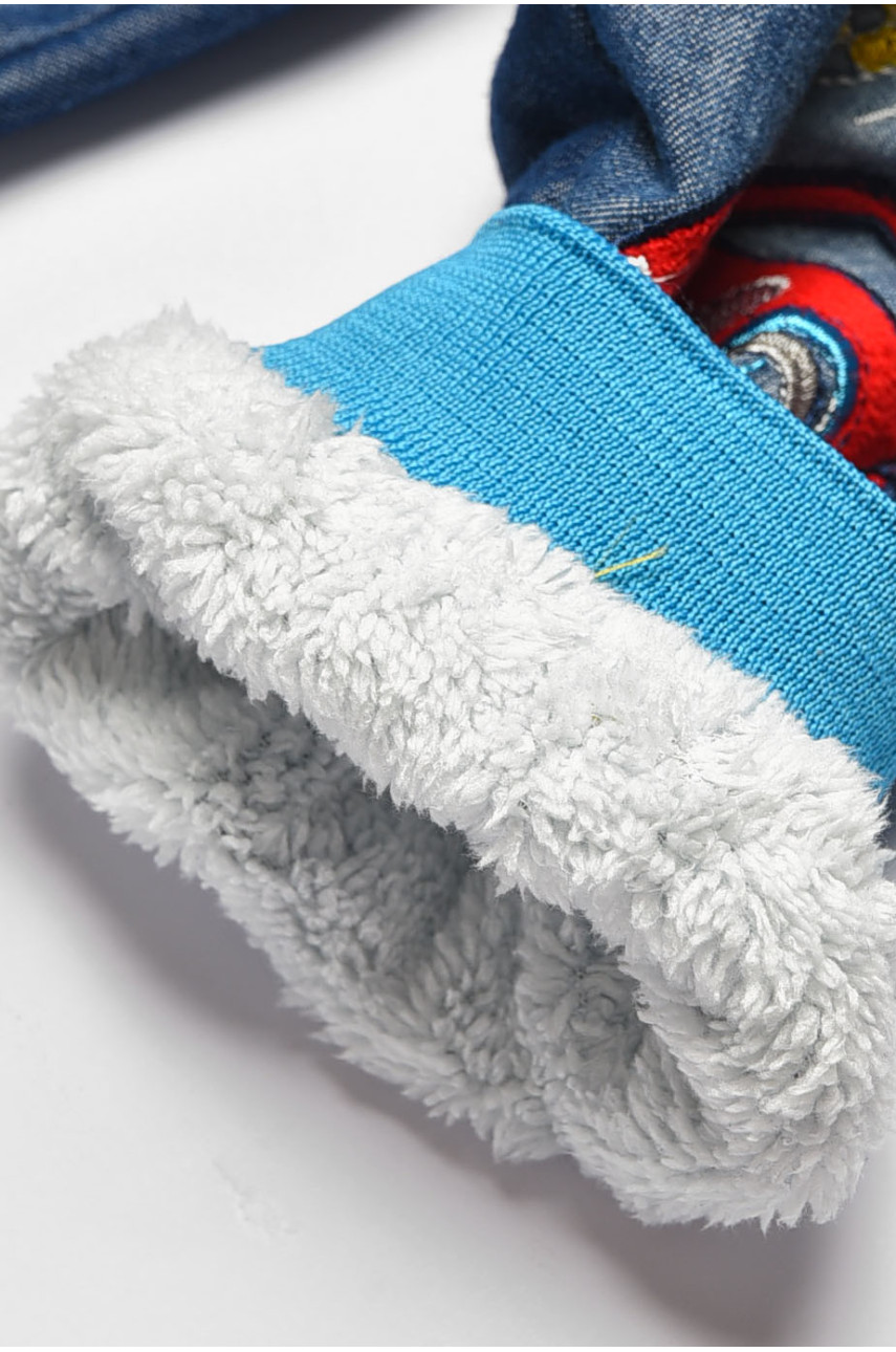 Джинси дитячі для хлопчика синього кольору зима на хутрі асорті 203431