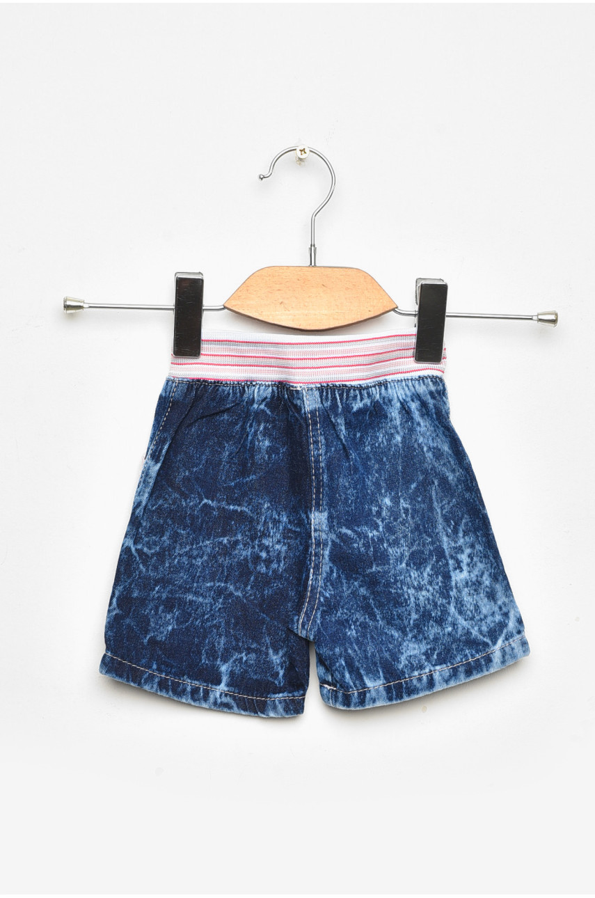 Шорты джинсовые детские для девочки синего цвета асорти 203433