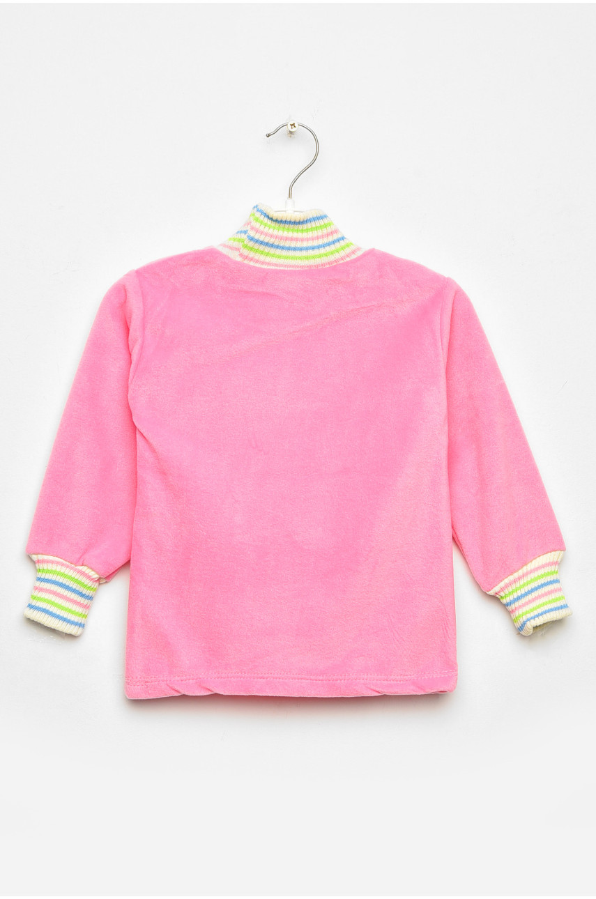 Кофта детская для девочки розового цвета с принтом асорті 203436