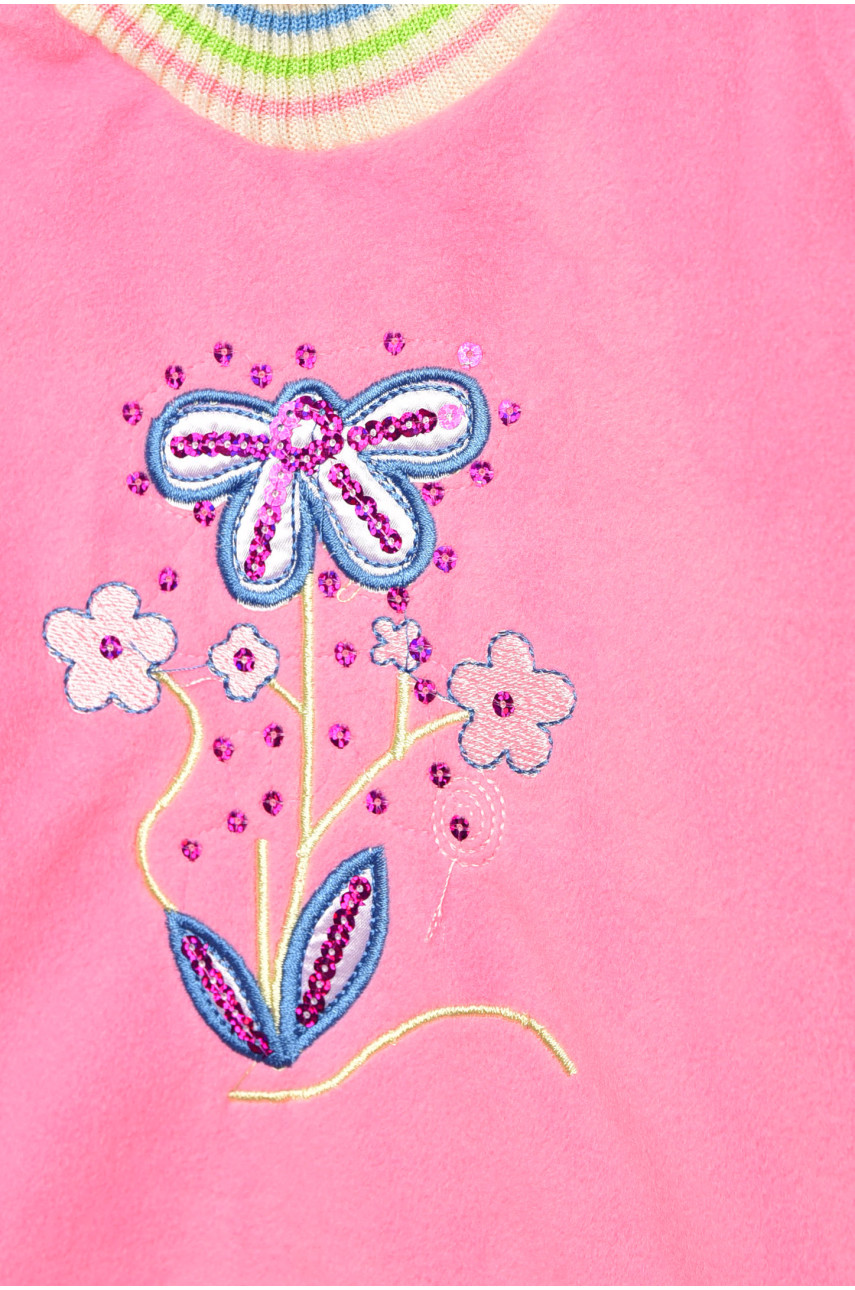 Кофта дитяча для дівчинки рожевого кольору з принтом асорті 203436 Кофта дитяча для дівчинки рожевого кольору з принтом асорті 203436