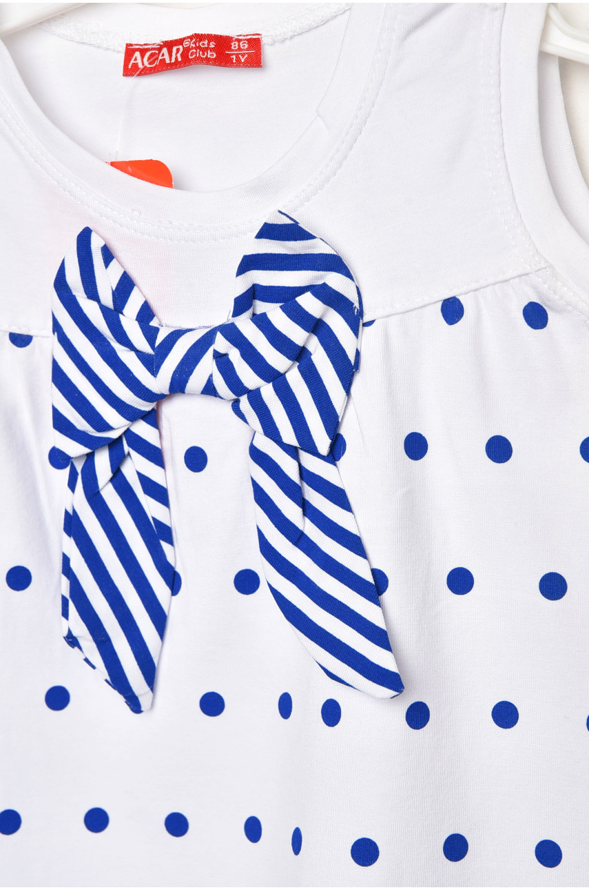 Костюм детский для девочки белого цвета с принтом асорті 203444