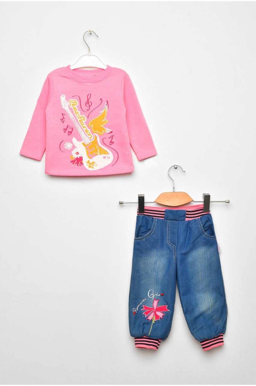 Костюм дитячий для дівчинки рожевого кольору на флісі асорті 203466