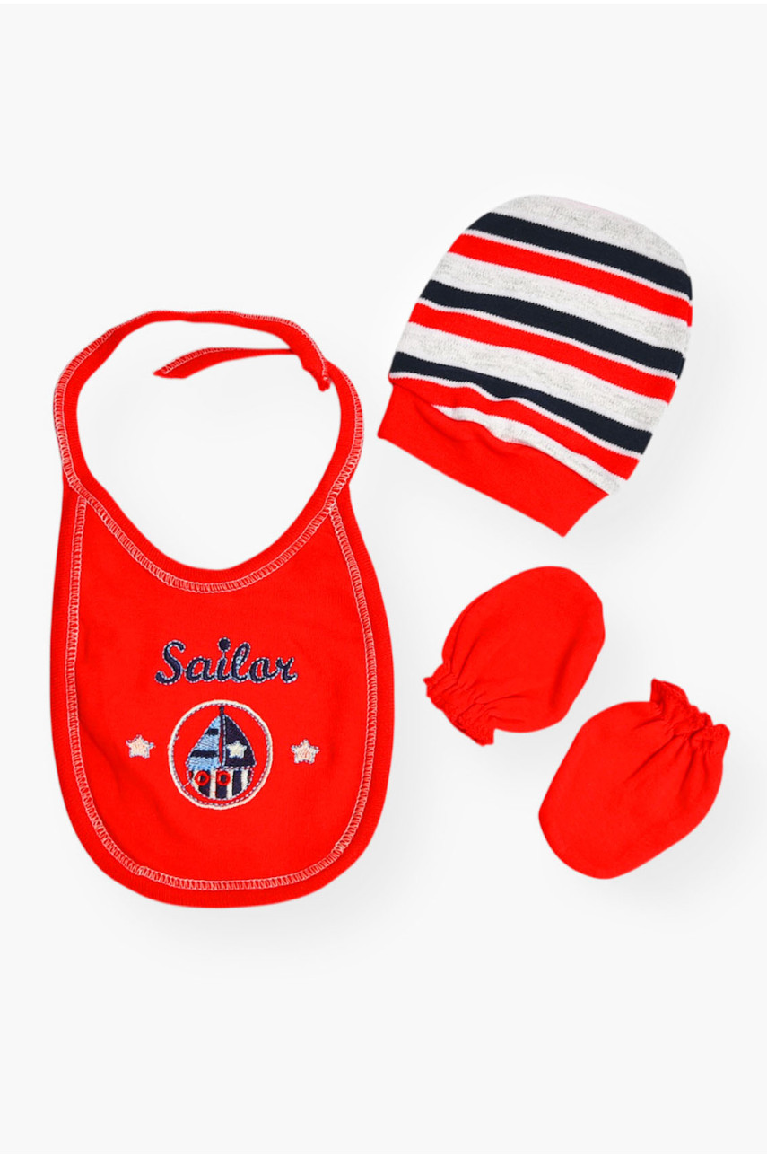 Комплект детский для мальчика красного цвета с принтом асорті 203467