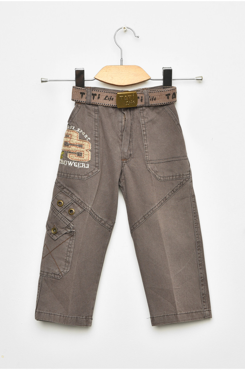 Штани дитячі для хлопчика темно-сірого кольору асорті 203490 Штани дитячі для хлопчика темно-сірого кольору асорті 203490