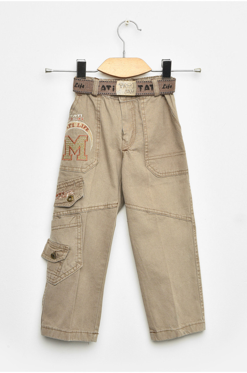 Штани дитячі для хлопчика бежевого кольору асорті 203491 Штани дитячі для хлопчика бежевого кольору асорті 203491