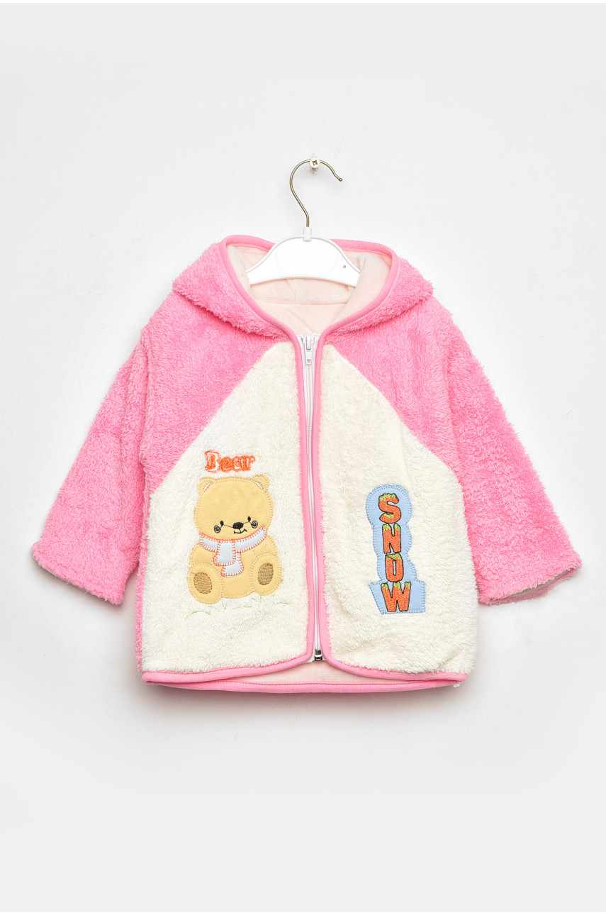 Кофта дитяча для дівчинки рожевого кольору з принтом асорті 203497 Кофта дитяча для дівчинки рожевого кольору з принтом асорті 203497