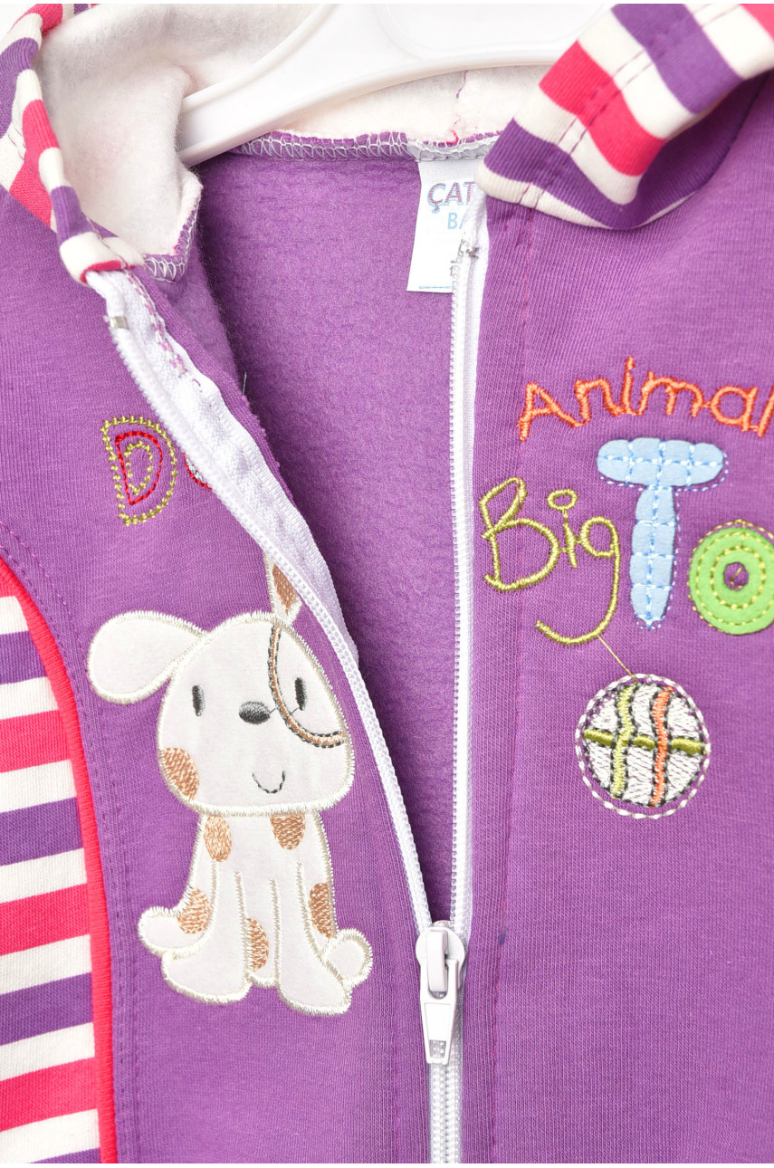 Костюм детский для девочки сиреневого цвета на флисе асорті 203515
