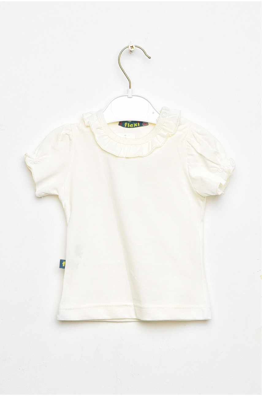 Комбинезон+футболка детский для девочки молочного цвета асорті 203522 Комбинезон+футболка детский для девочки молочного цвета асорті 203522