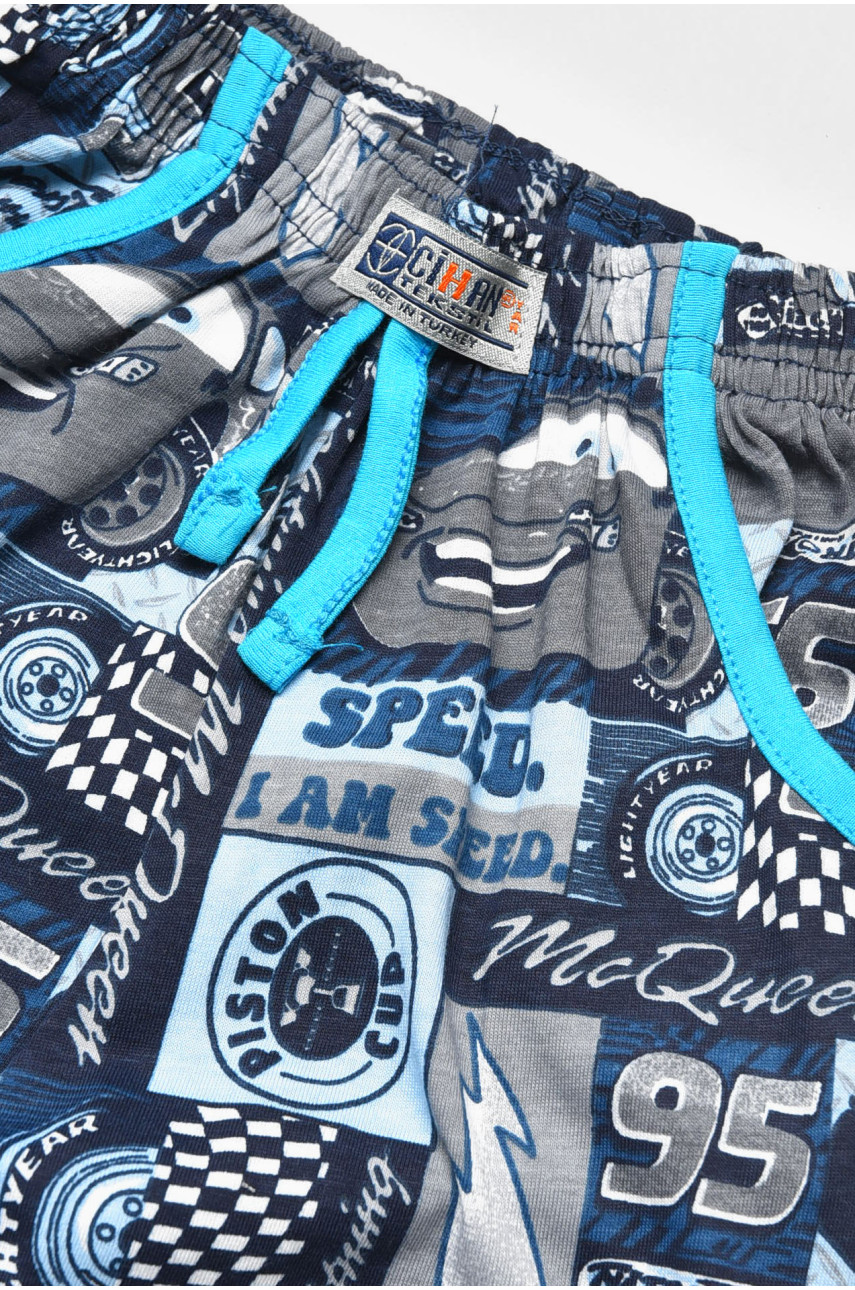 Бриджи детские для мальчика голубого цвета с принтом асорті 203531