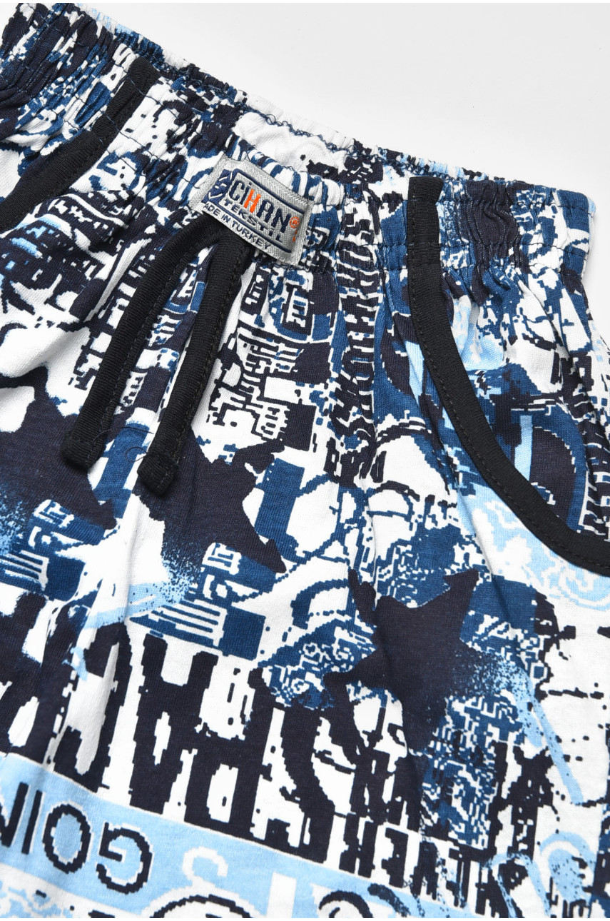 Бриджи детские для мальчика синего цвета с принтом асорті 203532